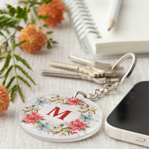 Ferme Poinsettia Chic Wreath Monogramme hiver