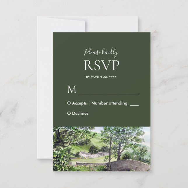 Ferme près de Thirlmere Mariage Réponse RSVP (Devant)