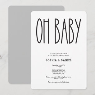 Ferme rustique Oh Baby shower Invitation 