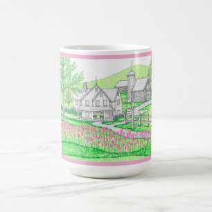 Ferme tirée à la main Pink 15oz tasse