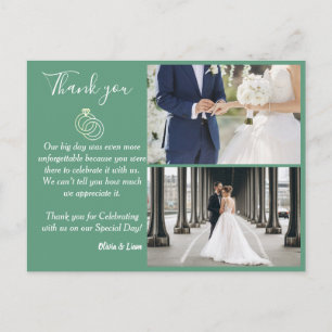 Fermer Green Mariage anneau Merci Mariage Carte po