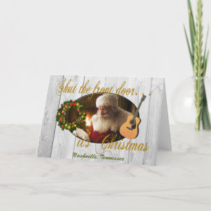 Fermer la porte d'entrée Carte de Noël Nashville