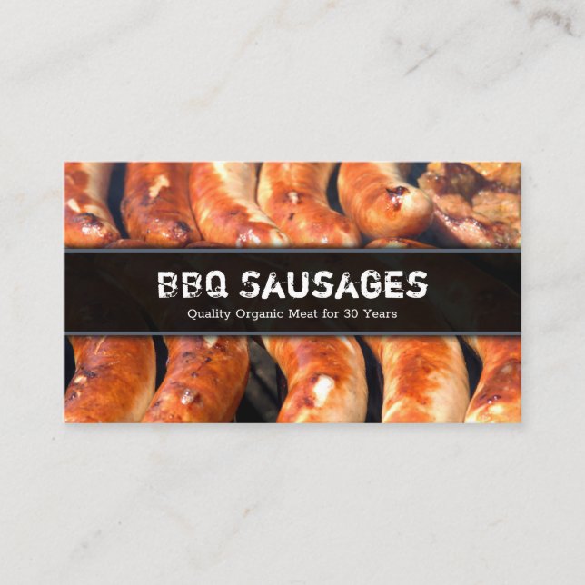 Fermer Photo de saucisses sur BBQ - Carte de visit (Devant)