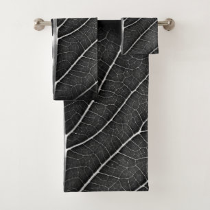 Fermeture de la feuille brillante noire et blanche