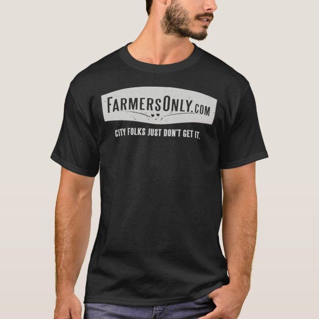 Fermiers seulement (logo blanc) T-shirt essentiel (Devant)