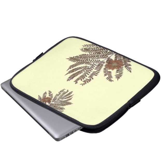 Fern and Flower Laptop Sleeve (Front Bottom)