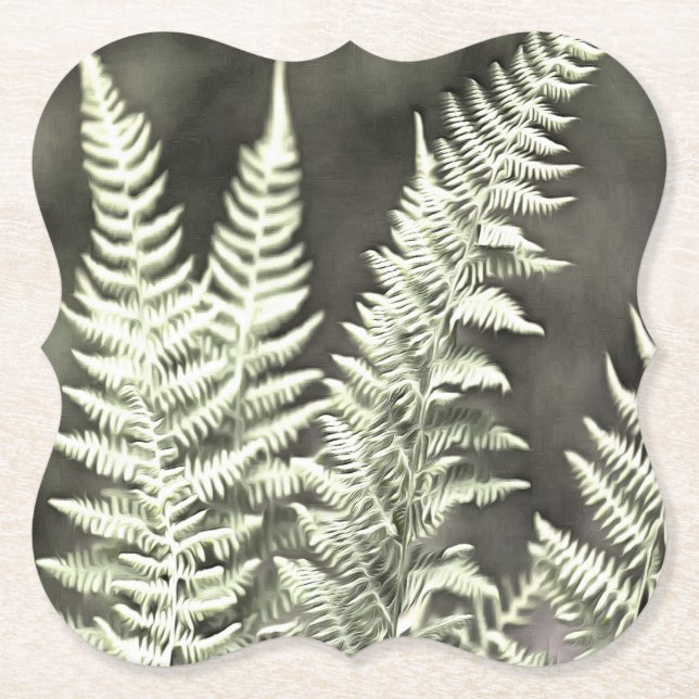 Fern Artistic Abstract Paper Coaster (Front)