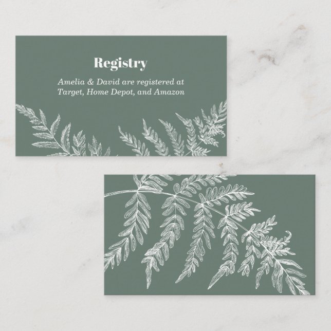 Fern Botanical Bridal Registry Insert Card (Front/Back)