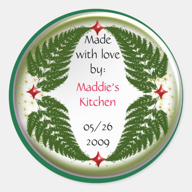 fern canning classic round sticker (Front)