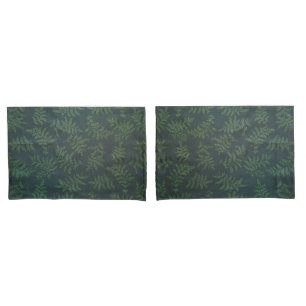 Fern design on green pillowcase