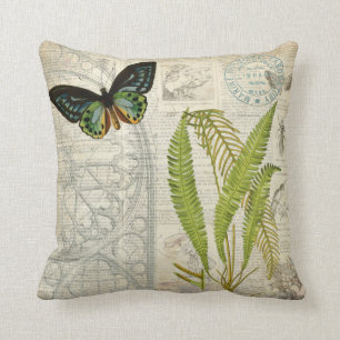 Fern Ephemera Throw Pillow