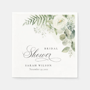 Fern Eucalyptus Greenery Foliage Bridal Shower  Napkin