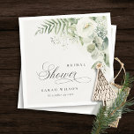 Fern Eucalyptus Greenery Foliage Bridal Shower Napkin<br><div class="desc">If you need any further customisation please feel free to message me on yellowfebstudio@gmail.com.</div>