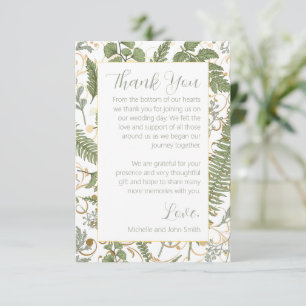 Fern Floral Pattern Thank You Card
