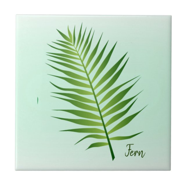 Fern Frond Leaf Ceramic Tile (Front)