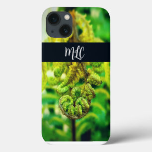 FERN FROND NZ KORU NATURE PHOTO MONOGRAM INITIALS iPhone 13 CASE