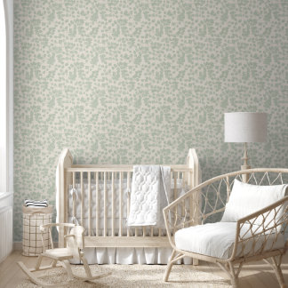 Fern Frond Stripe Sage Green & Cream Wallpaper