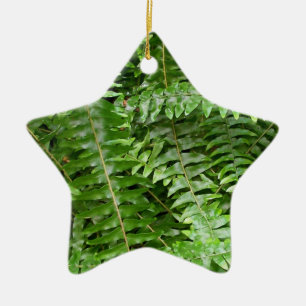 Fern Fronds I Green Nature Ceramic Ornament
