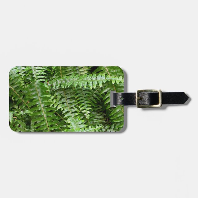 Fern Fronds I Green Nature Luggage Tag (Front Horizontal)