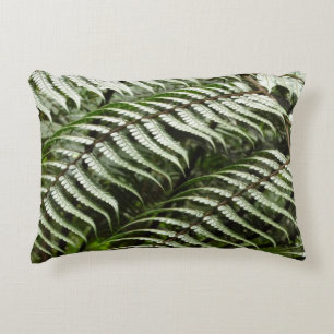 Fern Fronds II Dark Green Nature Accent Pillow