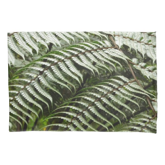 Fern Fronds II Dark Green Nature Pillowcase (Front)