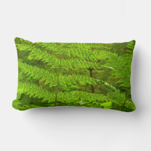 Fern Fronds III Green Nature Botanical Lumbar Pillow