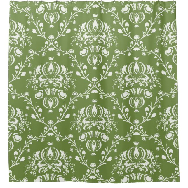 Fern Green and White Damask (Front)