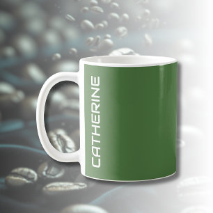 Fern Green Solid Colour Personalized  Coffee Mug