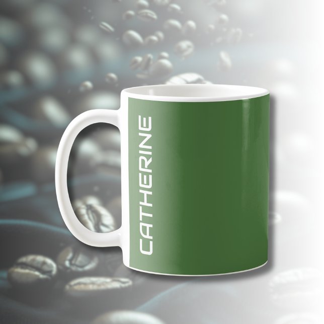 Fern Green Solid Colour Personalized  Coffee Mug (Creator Uploaded)