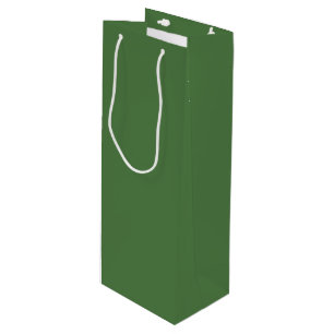 Fern Green Solid Colour Wine Gift Bag