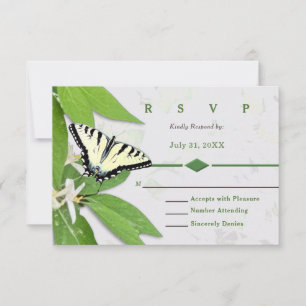 Fern Greens Tiger Shallow Butterfly RSVP Card