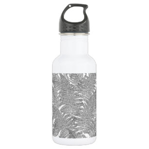 Fern in black and white 532 ml water bottle
