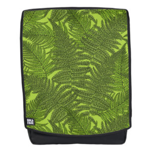 Fern in green backpack