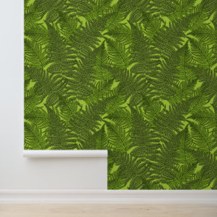 Fern in green wallpaper