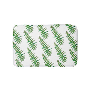 Fern Leaf Botanical Print Pattern Bath Mat