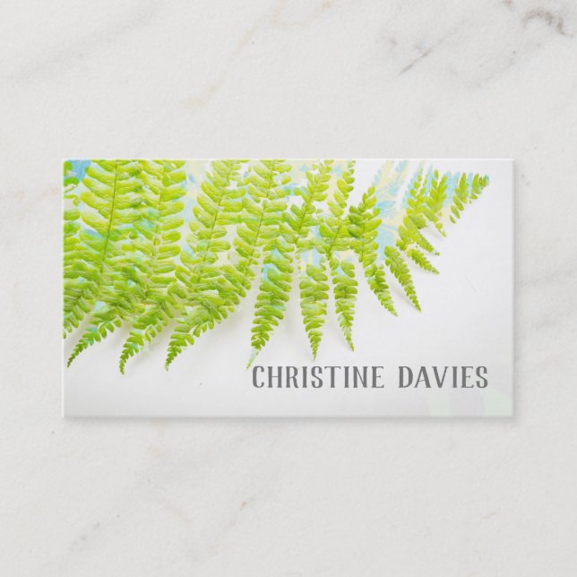 Fern leaf, exotic plant, floral business card (Front)