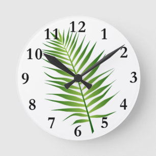 Fern Leaf Frond Botanical Design Clock