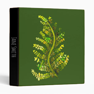 Fern leaf green fern art binder