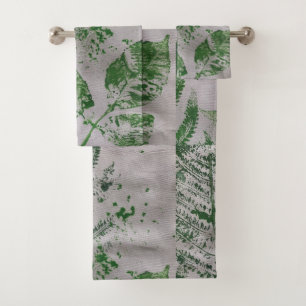 Fern Leaf Painting Art Bath Towel Set