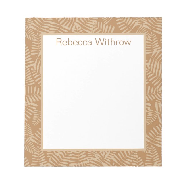 Fern Leaves Camel Notepad (Front)