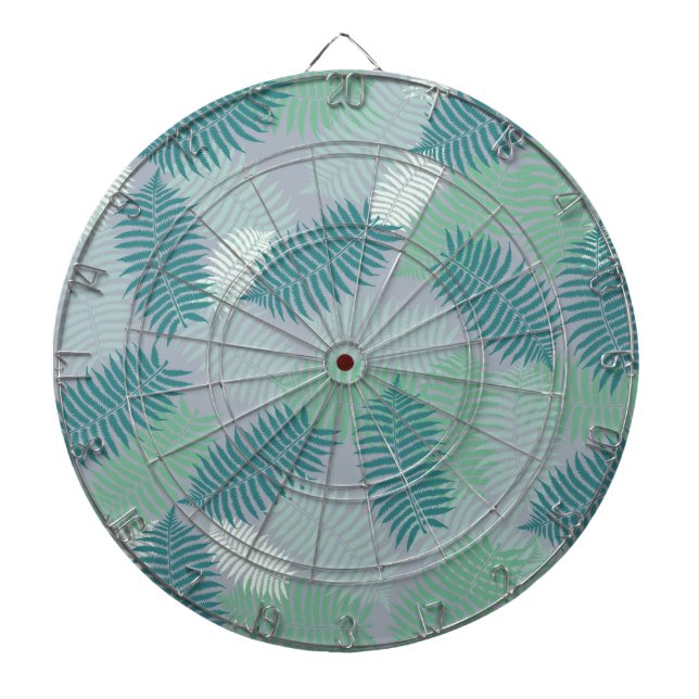 fern leaves pattern on light grey dartboard (Front)