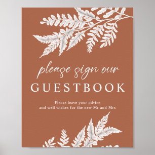 Fern   Modern Calligraphy Wedding Guest Book Sign