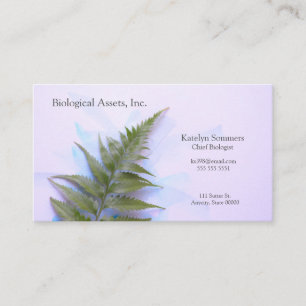 Fern on blue brushstrokes business card