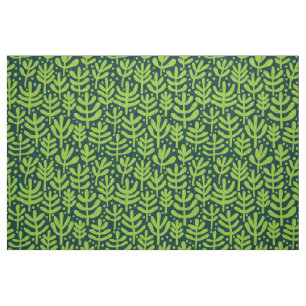 Fern Pattern - Martian Green on Dark Green Fabric