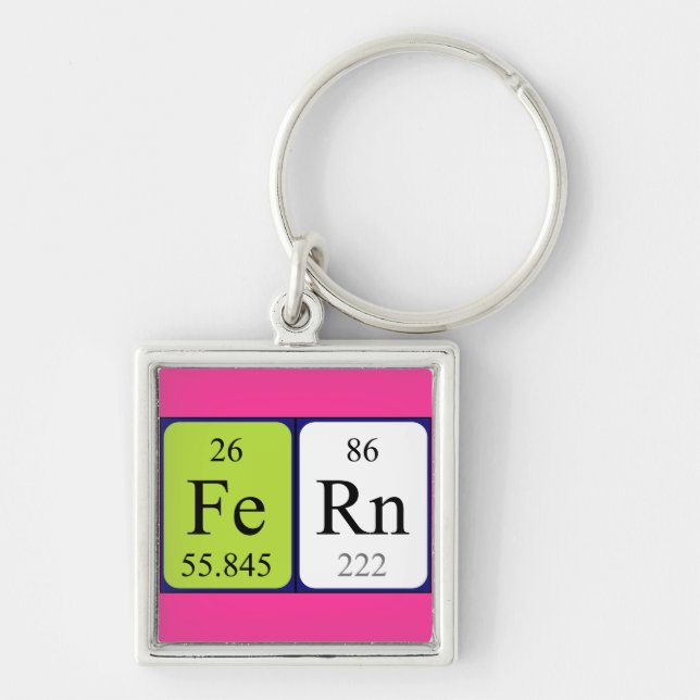 Fern periodic table name keyring (Front)