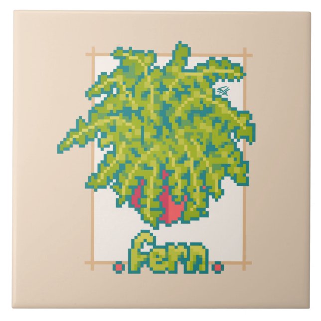 Fern Pixel Art Tile (Front)