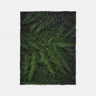 Fern plant fleece blanket