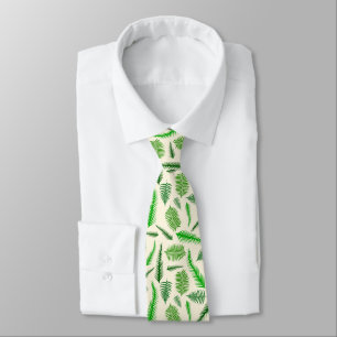 Fern Plant Frond Leaves Pattern Tie