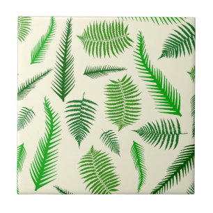Fern Plant Frond Leaves Pattern Tile