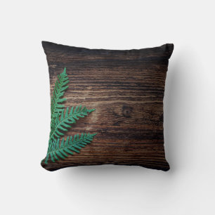 Fern plant wood small fern grunge throw pillow